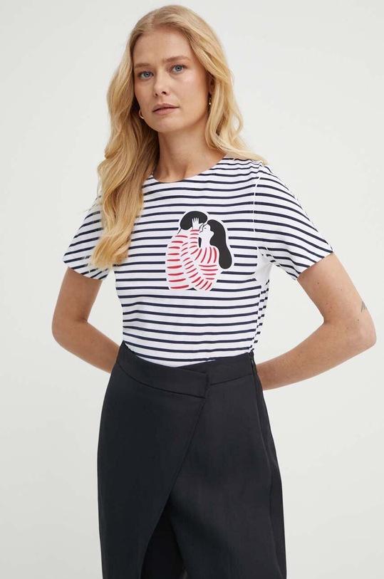 Marella t-shirt bawełniany regular biały 2413971034200