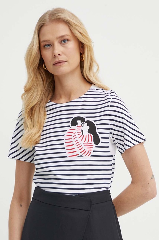Marella t-shirt bawełniany biały 2413971034200