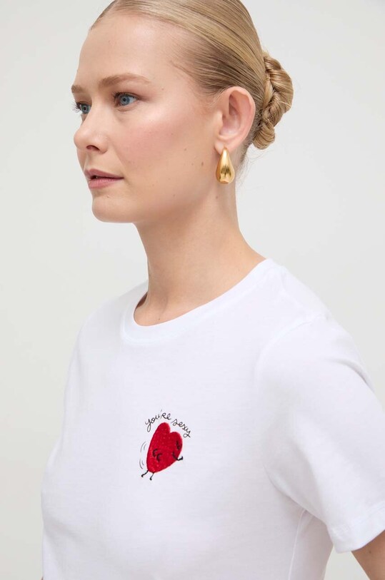 Marella t-shirt bawełniany regular biały 2413971034200