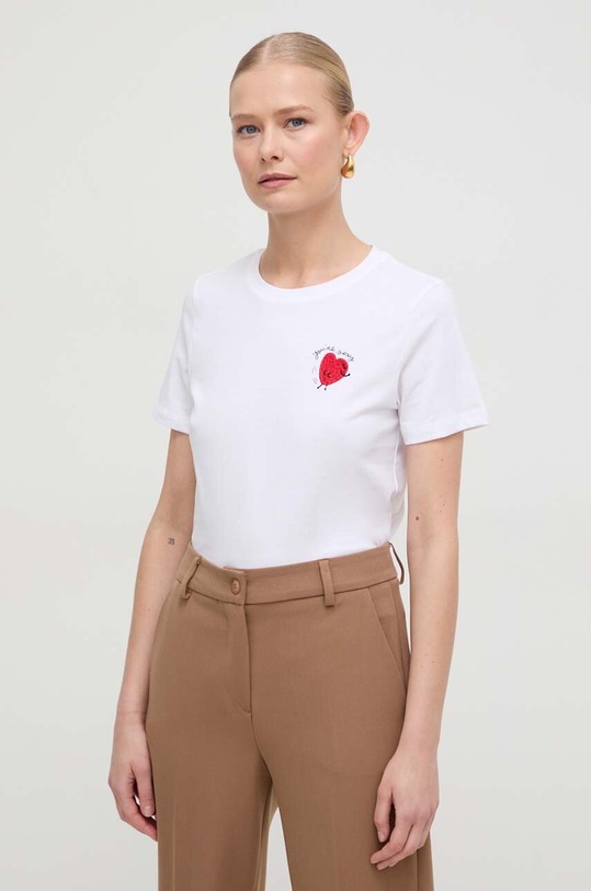Marella t-shirt bawełniany 2413971034200 biały SS24