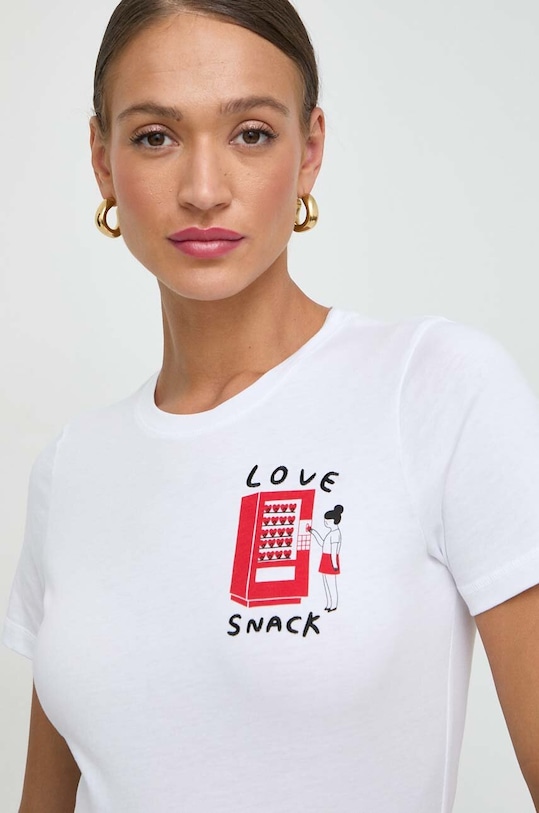 Marella t-shirt bawełniany regular biały 2413971034200