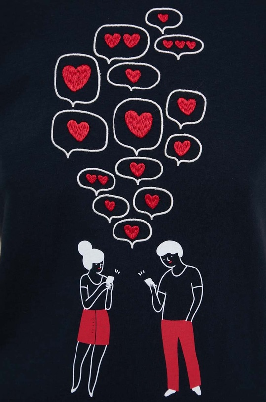 Marella t-shirt bawełniany 2413971034200 granatowy