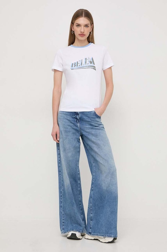 Βαμβακερό μπλουζάκι Marella 2413971084200 λευκό SS24