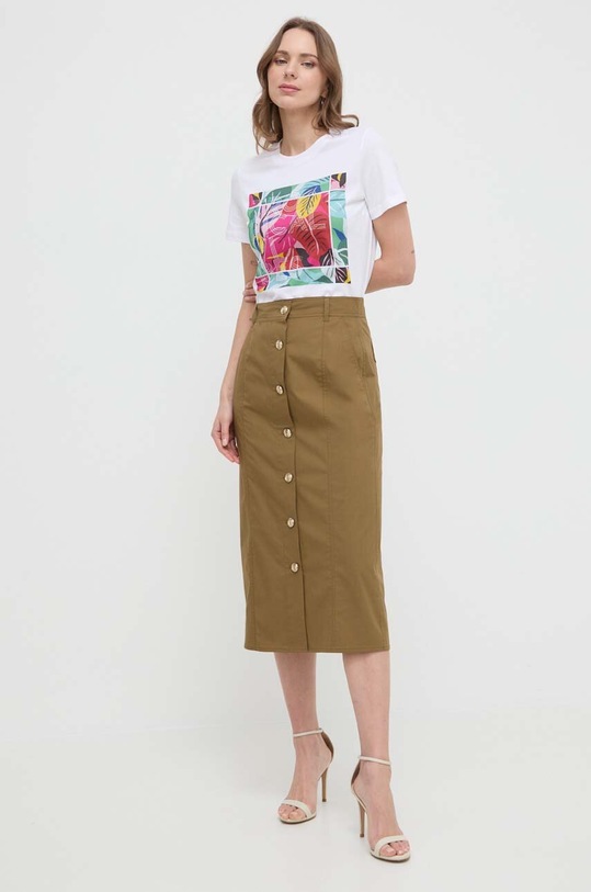 Marella t-shirt bawełniany 2413971084200 biały SS24