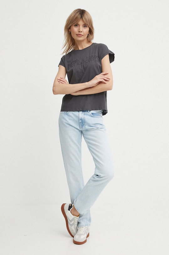 Хлопковая футболка Pepe Jeans LILITH PL505837 серый SS24