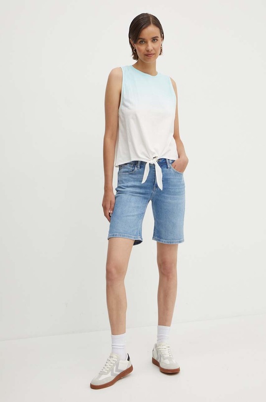 Βαμβακερό τοπ Pepe Jeans LAVENDER LAVENDER PL505838 τιρκουάζ SS24