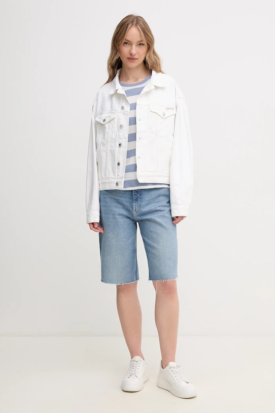 Памучна тениска Pepe Jeans PL505845 син SS25