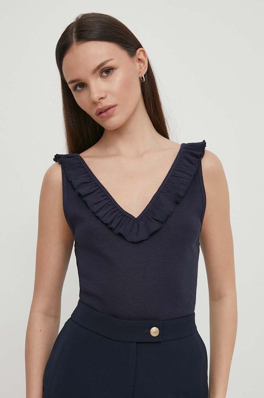 Pepe Jeans top uni bleumarin PL505851