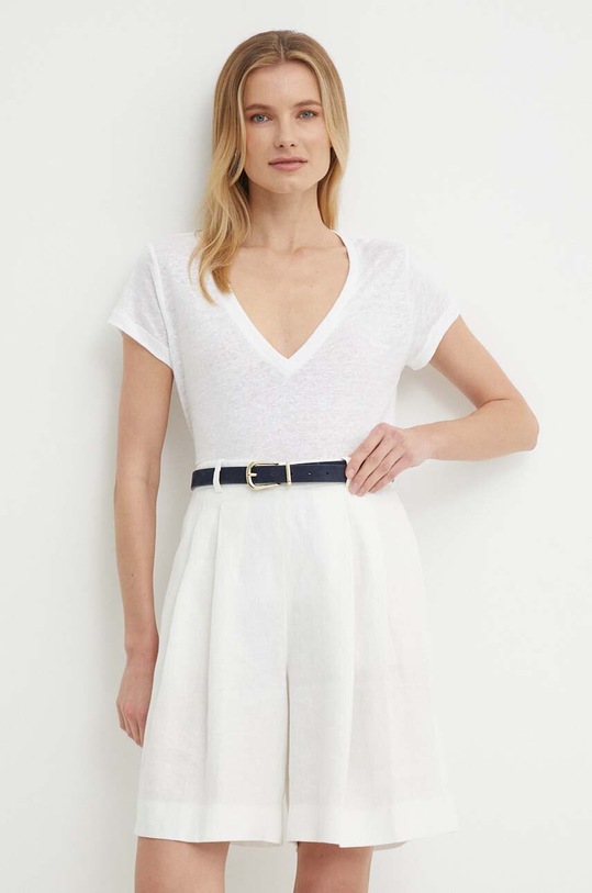 Pepe Jeans vászon póló LEIGHTON fehér PL505855