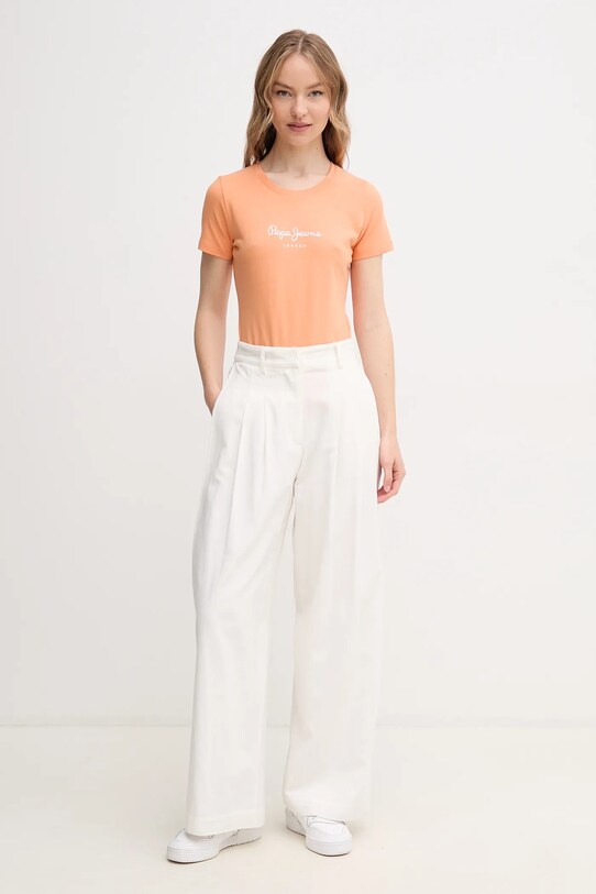 Pepe Jeans t-shirt NEW VIRGINIA SS N PL505202 pomarańczowy SS25