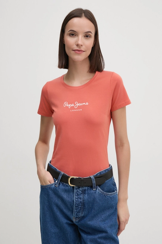 Pepe Jeans t-shirt NEW VIRGINIA SS N nadruk pomarańczowy PL505202