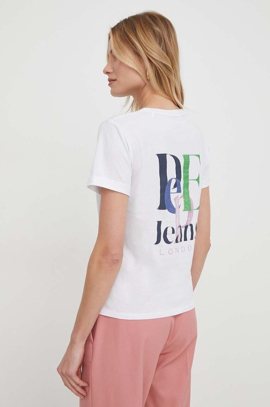 Odzież Pepe Jeans t-shirt bawełniany Jazzy PL505828 biały