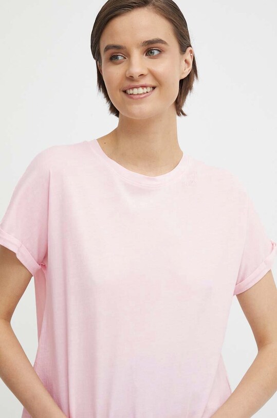 Pepe Jeans tricou din bumbac LIU uni roz PL505832