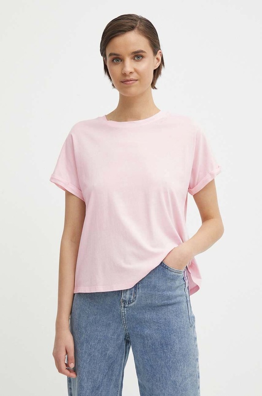 Odzież Pepe Jeans t-shirt bawełniany LIU PL505832 różowy