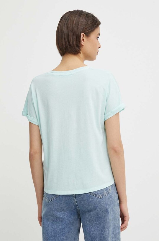 Одяг Бавовняна футболка Pepe Jeans LIU PL505832 бірюзовий