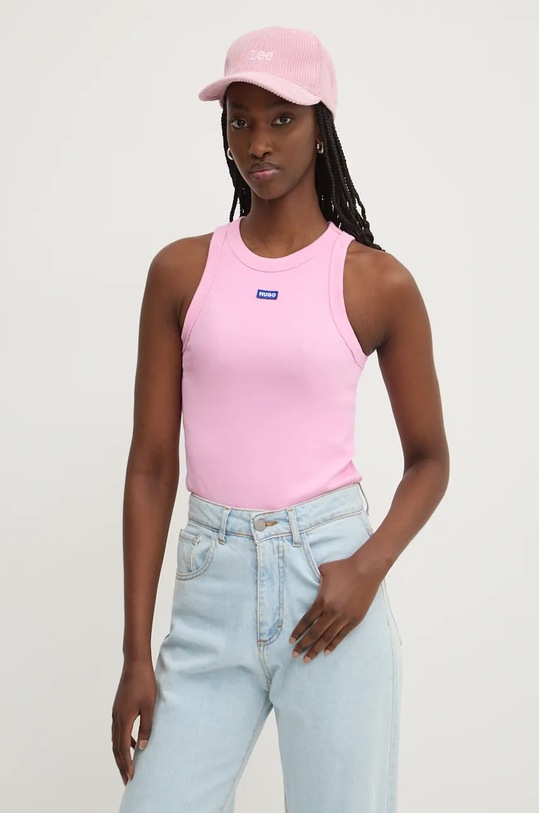 Top Hugo Blue Easy Tank_B slim růžová 50508857