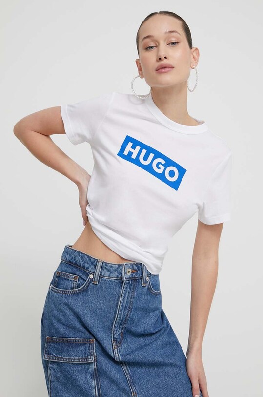 Бавовняна футболка Hugo Blue білий 50510772