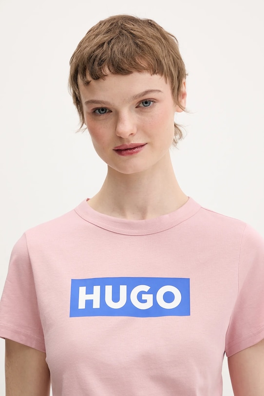 Хлопковая футболка Hugo Blue Classic Tee_B розовый 50510772