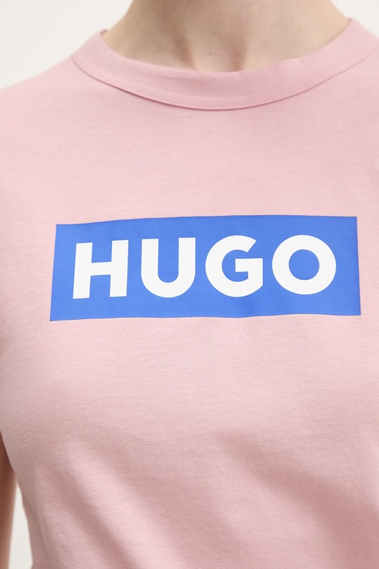 Хлопковая футболка Hugo Blue Classic Tee_B 50510772 розовый