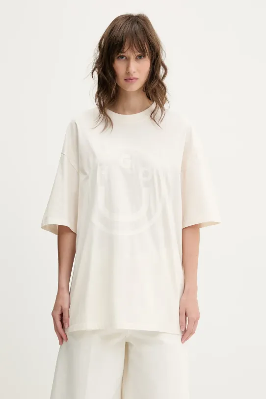 Бавовняна футболка Hugo Blue бежевий 50511471