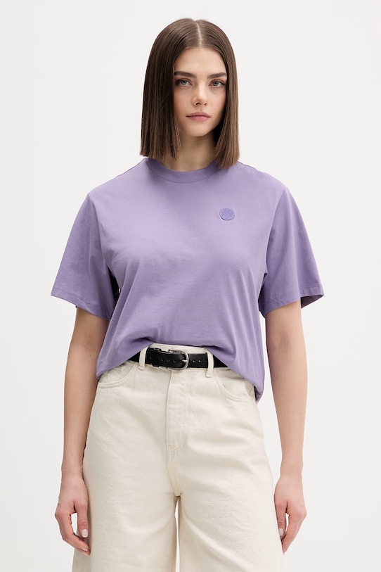 Hugo Blue t-shirt bawełniany fioletowy 50518139