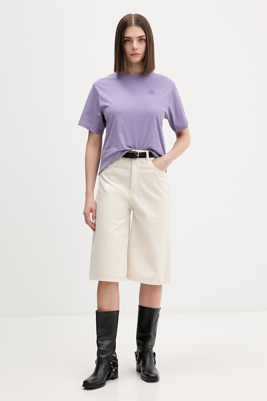 Hugo Blue t-shirt bawełniany 50518139 fioletowy SS26