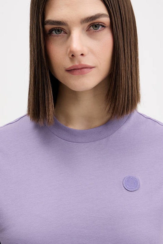 Hugo Blue t-shirt bawełniany fioletowy 50518139