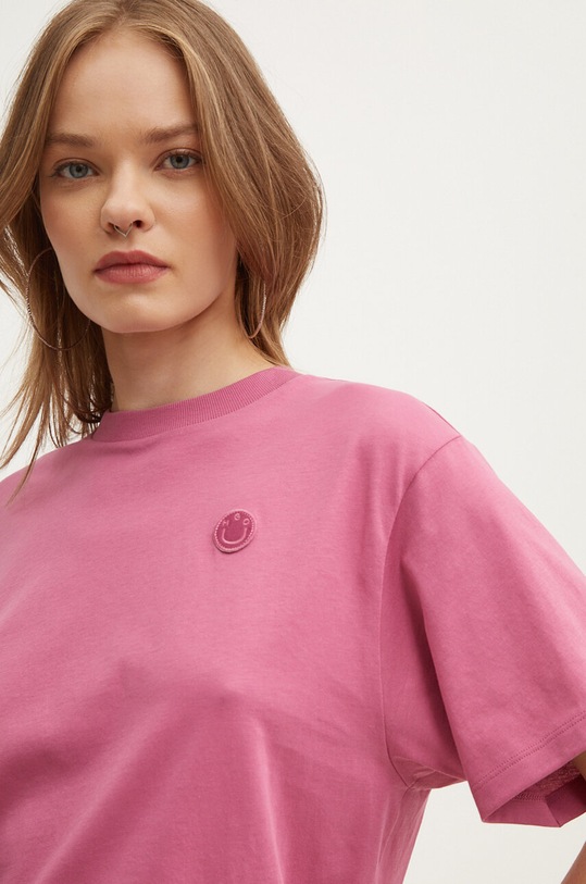 HUGO Blue t-shirt bawełniany różowy 50518139