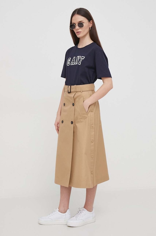 Бавовняна футболка Gant 4200804 темно-синій SS24