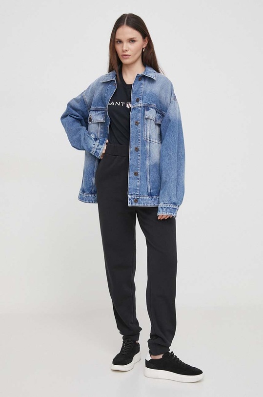 Bavlnené tričko Gant čierna 4200753