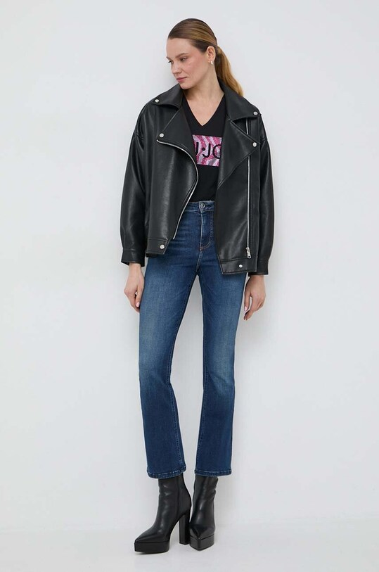Liu Jo t-shirt bawełniany WA4019.JS923 czarny SS24