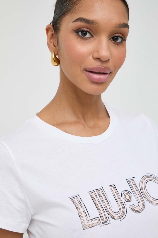 Liu Jo t-shirt bawełniany regular biały WA4051.JS923