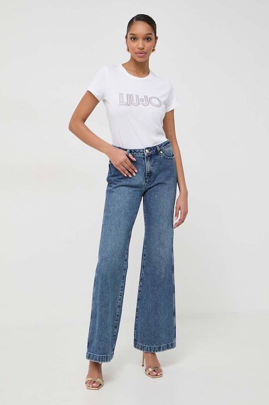 Liu Jo t-shirt bawełniany WA4051.JS923 biały SS24
