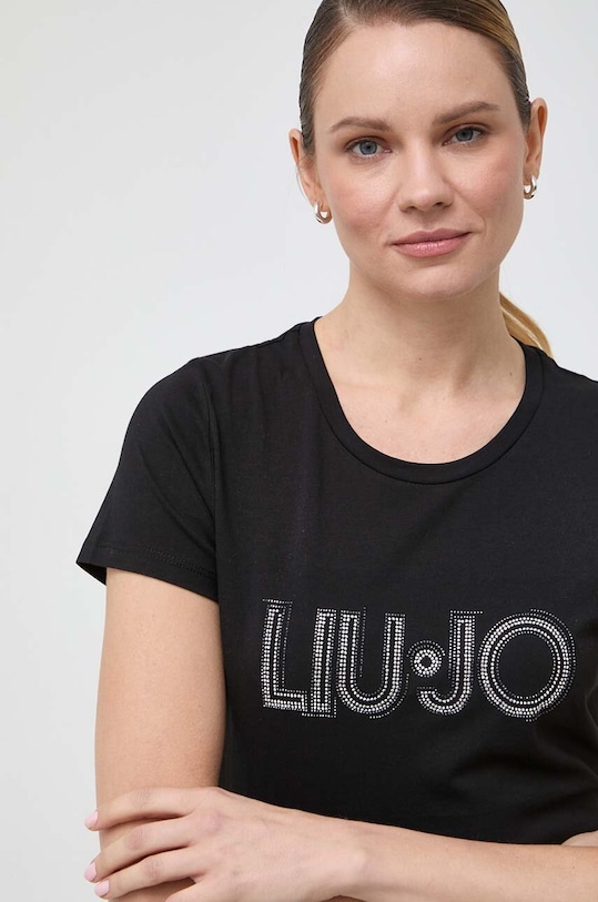 Liu Jo tricou din bumbac negru WA4051.JS923