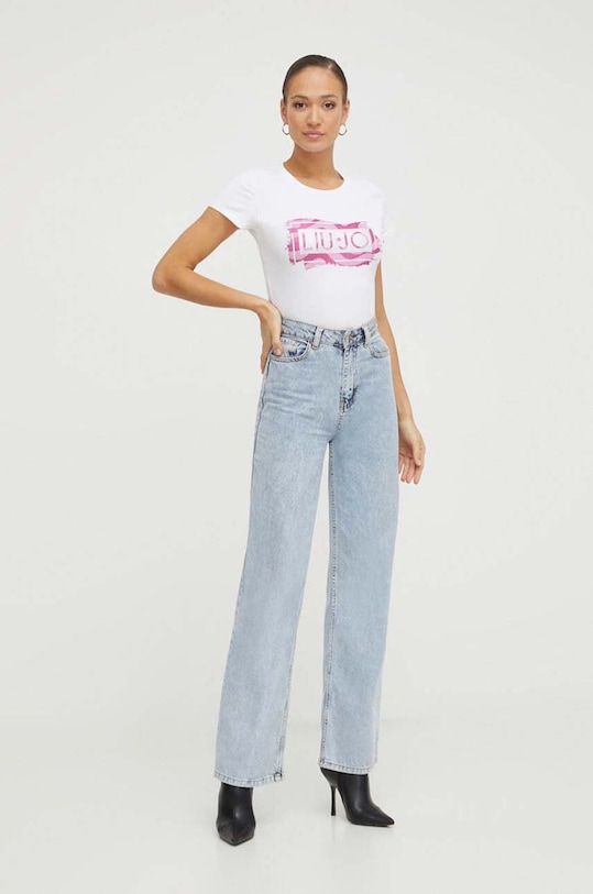 Liu Jo t-shirt bawełniany WA4108.JS923 biały SS24