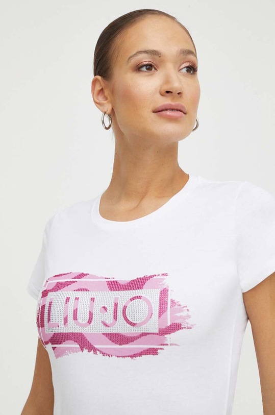 Liu Jo t-shirt bawełniany biały WA4108.JS923