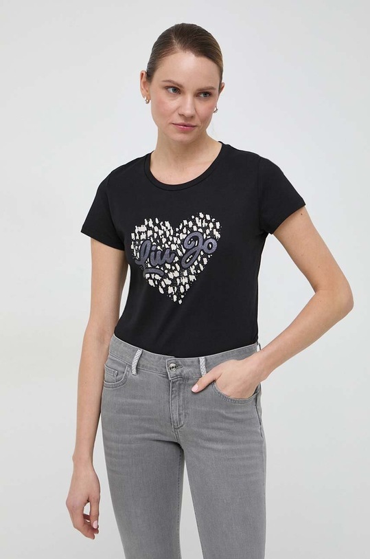 Liu Jo t-shirt bawełniany czarny WA4108.JS923