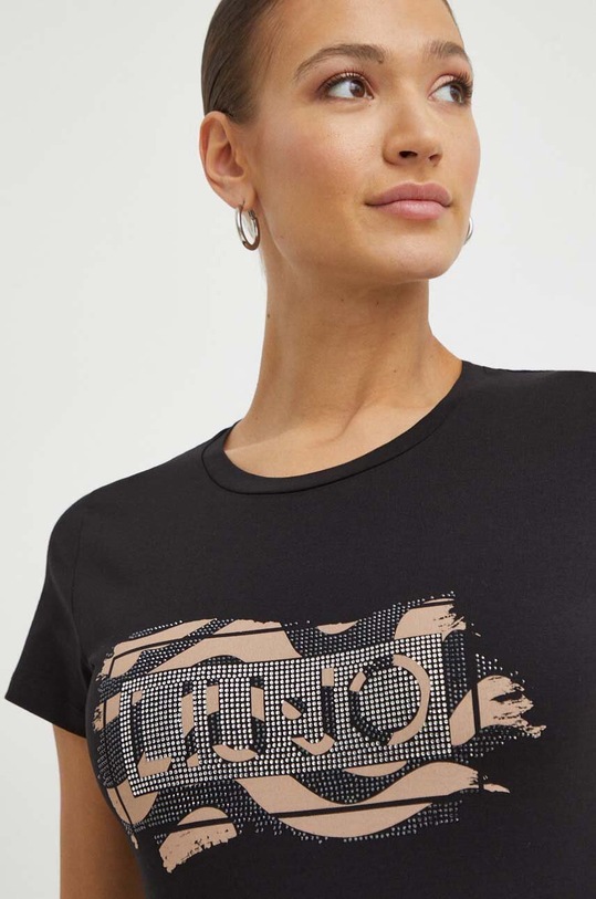 Liu Jo t-shirt bawełniany czarny WA4108.JS923