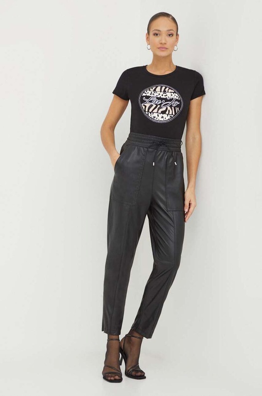 Liu Jo t-shirt bawełniany nadruk czarny WA4108.JS923