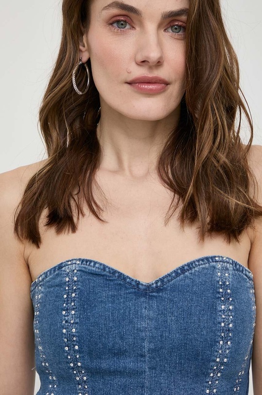 Liu Jo top jeansowy niebieski UA4097.D4765