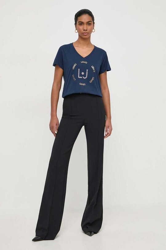 Liu Jo t-shirt in cotone TA4137.J6040 blu navy SS24