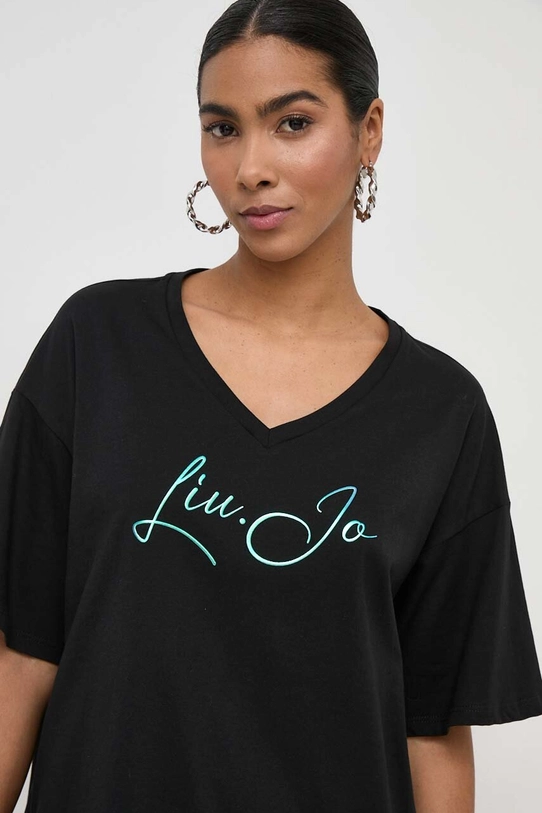 Liu Jo t-shirt bawełniany czarny TA4144.J6040