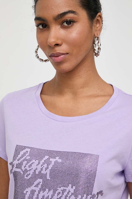 Liu Jo t-shirt bawełniany fioletowy TA4195.J6040