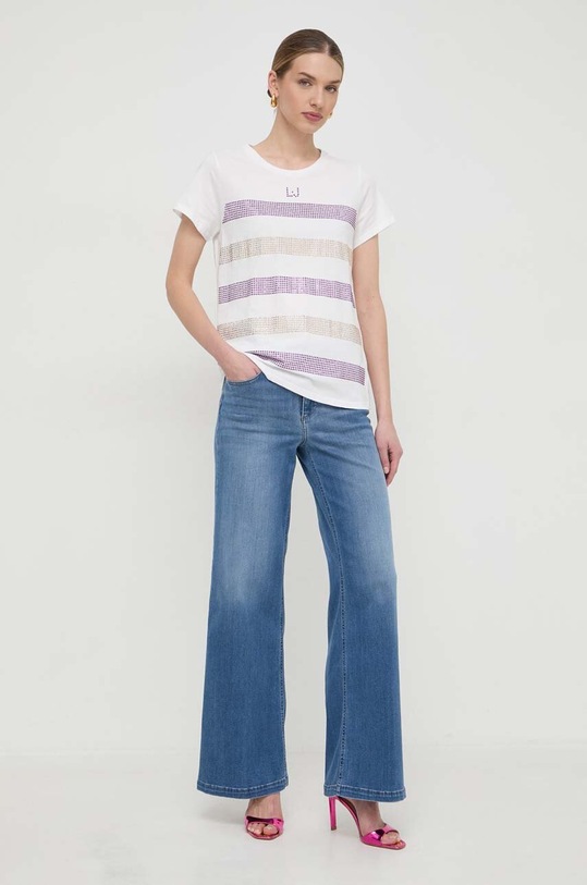 Liu Jo t-shirt bawełniany TA4197.J6040 biały SS24