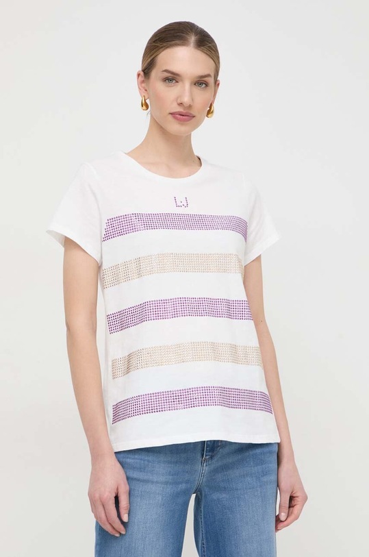 Βαμβακερό μπλουζάκι Liu Jo λευκό TA4197.J6040