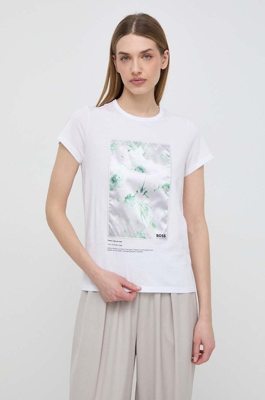 BOSS t-shirt bawełniany regular biały 50514967