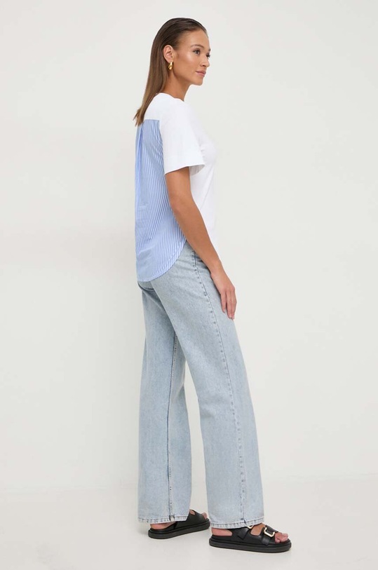 Bombažna kratka majica BOSS 50521141 bela SS24