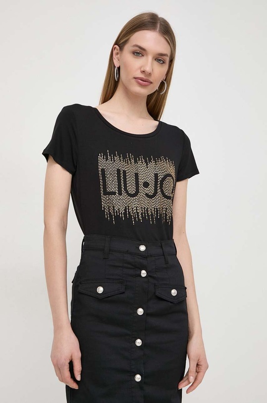 Liu Jo tricou imprimeu negru VA4154.JS360