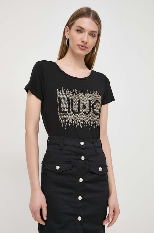 Liu Jo tricou imprimeu negru VA4154.JS360