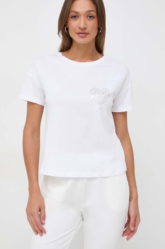 Odzież Liu Jo t-shirt bawełniany VA4156.JS923 beżowy